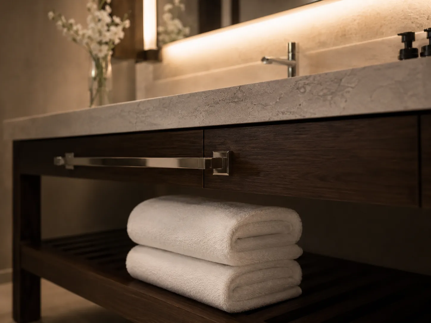 Detal ręcznika — łazienka hotelowa Wrocław
